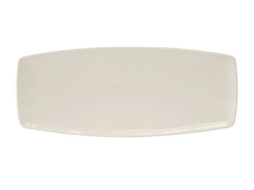 Tuxton AMU-552 Ceramic Pearl White Rectangular Plate (1 Dozen)