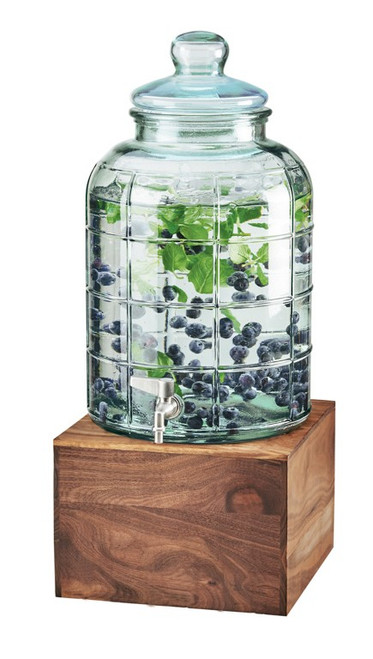 Cal-Mil 3568-2-78 2 Gallon Mid-Century Beverage Dispenser Glass