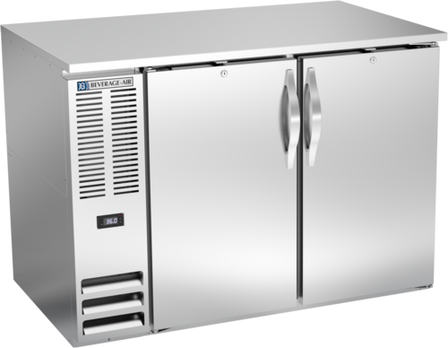 Beverage Air BB48HC-F-S 48" W Two-Section Solid Door Refrigerated Food Rated Back Bar Storage Cabinet - 115 Volts
