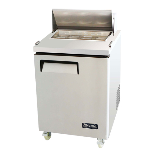 Migali C-SP27-8-HC 27.5" W One-Section One Door Competitor Series Refrigerated Counter/Sandwich Prep Table