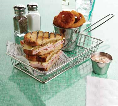 American Metalcraft MRECBSKT Stainless Steel Rectangular Grid Basket