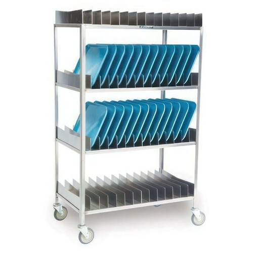 Lakeside 868 23.25" W x 68.75" H x 40.75" D 4 Tiers Stainless Steel Tray Drying Rack