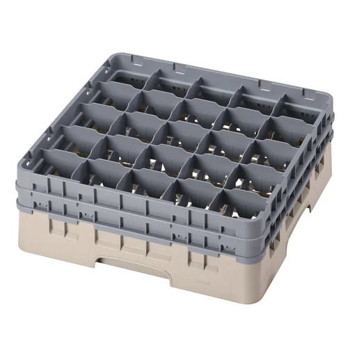 Cambro 25S534184 Camrack Glass Rack With (2) Soft Gray Extenders - 4 Cases