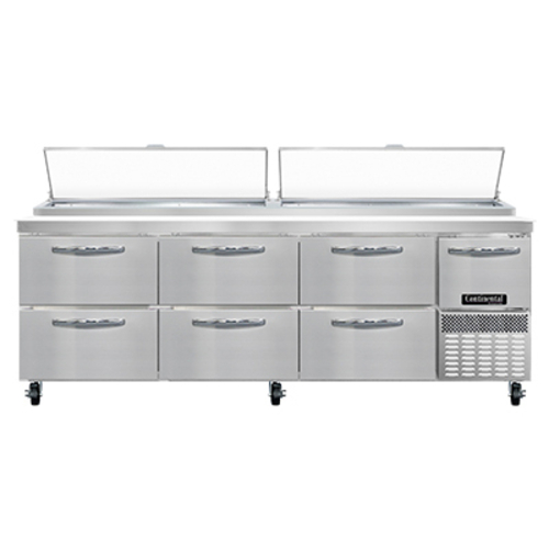 Continental Refrigerator PA93N-D 93" W Three-Section Pizza Prep Table