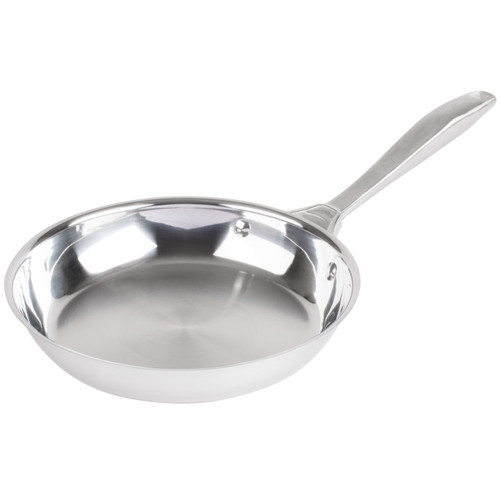 Vollrath 47751 9.38" Stainless Steel and Aluminum Intrigue Stainless Steel Fry Pans with Natural Finish