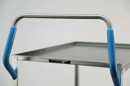 Lakeside 6810 Ergo-One 31.13" W Stainless Steel 2 Shelves Solid Open Base Utility Cart