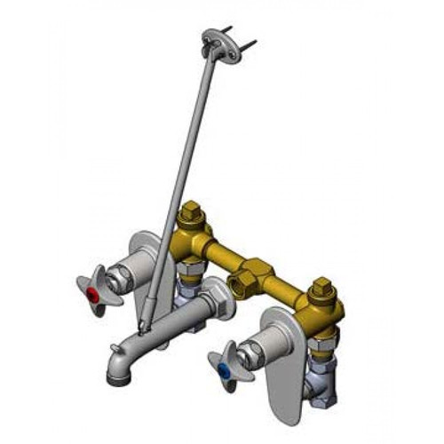T&S Brass B-0697-ST Service Sink Faucet concealed mixing valve integral stops wall brace 3/4" hose thread