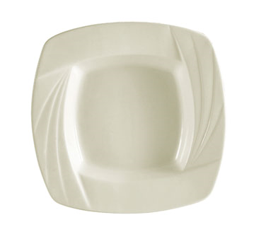 CAC China GAD-SQ110 24 Oz. Bone White Porcelain Square Garden State Pasta Bowl (1 Dozen)