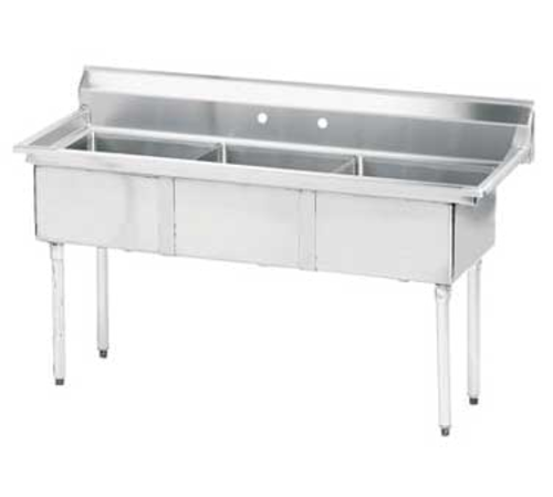 Advance Tabco FE-3-1515-X 50" W 18 Gauge Galvanized Base Special Value Fabricated Sink