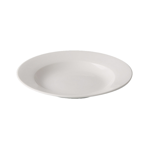 CAC China GW-3 9" Dia. 10 Oz. Bone White Porcelain Round Great Wall Soup Plate (2 Dozen Per Case)