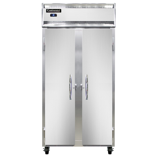 Continental Refrigerator 2RSESN 36.25" W Two-Section Solid Door Reach-In Slim Line Refrigerator