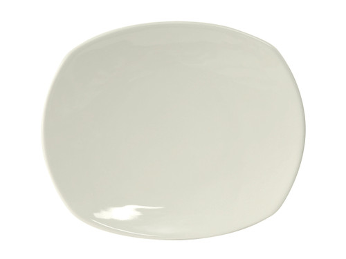 Tuxton AAU-009 Ceramic Pearl White Oval Plate (1 Dozen)