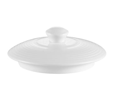 CAC China HMY-121-LID 4" Dia. Super White Porcelain Round Harmony Lid Only (3 Dozen Per Case)