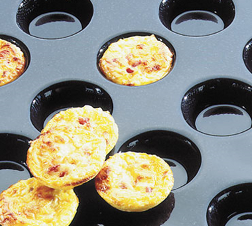 Matfer Bourgeat 336007 Flexipan Mini Quiche Tartlet Mold 60 Per Sheet 1/3 Oz. Cap. 1-3/4" Dia. x 3/8"H Food Grade Silicone
