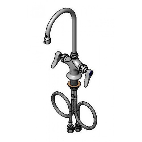 T&S Brass B-0302 Double Pantry Faucet single hole base 4"