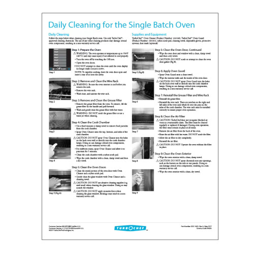 TurboChef DOC-1602 8-1/2" x 11" Poster Daily Cleaning