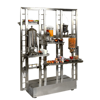 Eastern Tabletop ST1780 59"W x 20"D x 75-1/2"H Black 18/10 Stainless Steel Grandstand Buffet System