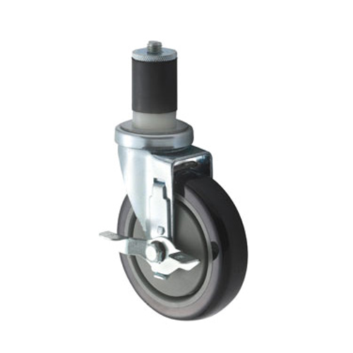 Winco Ct-1B Caster Set 5" Dia. Wheel With Stem & Brake 220 Lbs. Capacity Grease Resistant Polyurethane (2 Each Per Set)