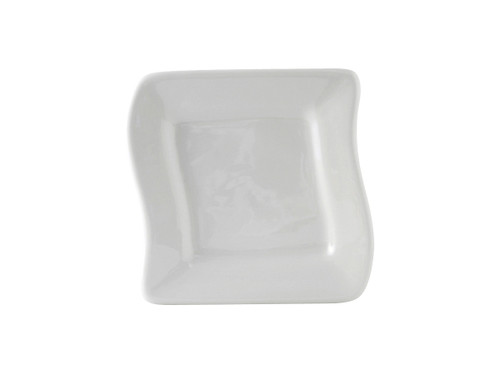 Tuxton BPZ-063C Porcelain Porcelain White Square Wave Plate (1 Dozen)