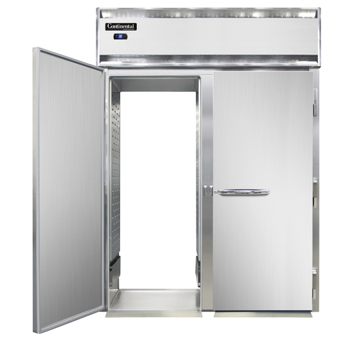 Continental Refrigerator D2RINRT 68.5" W Two-Section Solid Door Roll-Thru Designer Line Refrigerator