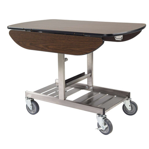 Lakeside 74420S Classic Series 43" W Plastic Laminated Wood Top Oval Room Service Table