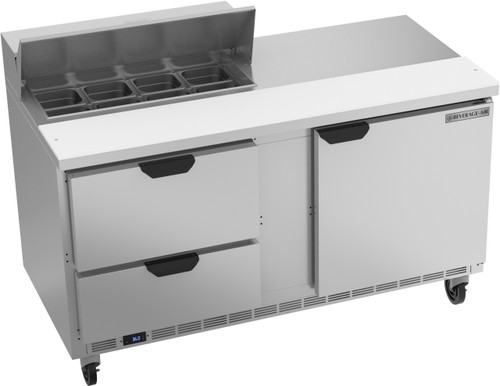 Beverage Air SPED60HC-08-2 60" W Two-Section One Door Sandwich Top Refrigerated Counter