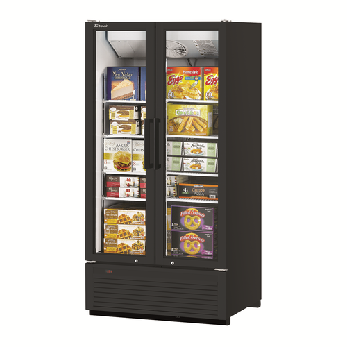 Turbo Air TGF-35SDH-N 39.5"W Two-Section Glass Door Super Deluxe Freezer Merchandiser