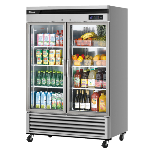 Turbo Air TSR-49GSD-N 54.38" W Two-Section Glass Door Super Deluxe Glass Door Refrigerator