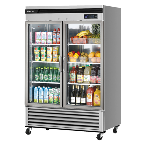 Turbo Air TSR-49GSD-N 54.38" W Two-Section Glass Door Super Deluxe Glass Door Refrigerator