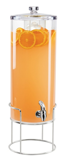 Cal-Mil 22005-3-49 3 Gallon Mid-Century Beverage Dispenser Chrome Wire Round