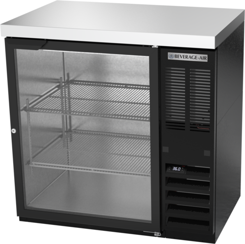 Beverage Air BB36HC-1-G-B-27 36"W One-Section Glass Door Refrigerated Back Bar Storage Cabinet