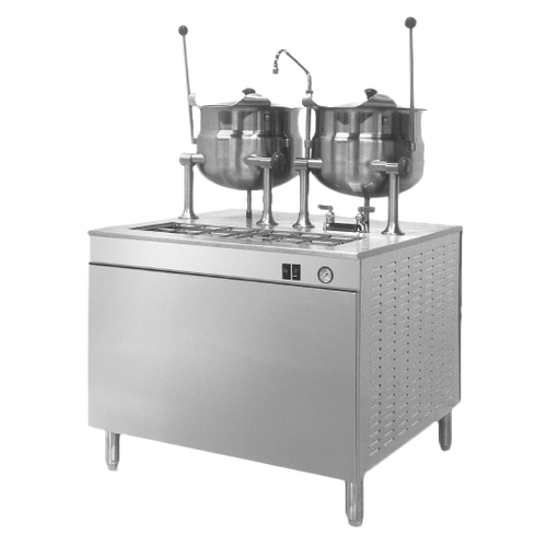 Cleveland 36DMK66 (2) 6 Gallon 2/3 Steam Jacketed Kettles Electric Kettle on Modular Base