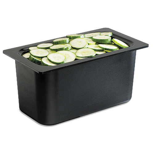 Carlisle CM110303 1/3 Size 6" Deep Black Divided Impact-Resistant Coldmaster Food Pan