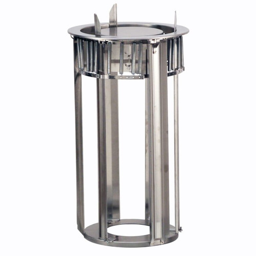 Lakeside 932 Adjust-a-Fit 12" Dia. Round Stainless Steel 1-Tube Open Dish Dispenser
