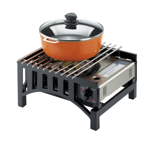 Cal-Mil 1363-13 Mission Cook-N-Serve Butane Frame 14"W With Grate Bridge Style Black