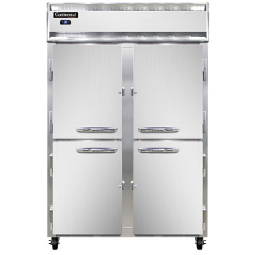 Continental Refrigerator 2RNSSHD 52" W Two-Section Solid Door Reach-In Refrigerator