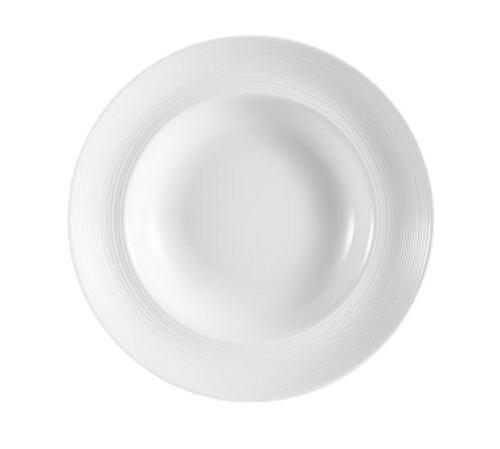 CAC China HMY-133 10.5" Dia. 18 Oz. Super White Porcelain Round Harmony Pasta Bowl (1 Dozen)