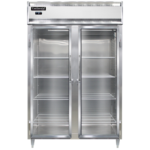 Continental Refrigerator D2FNSSGD 52" W Two-Section Glass Door Reach-In Designer Line Freezer - 115 Volts