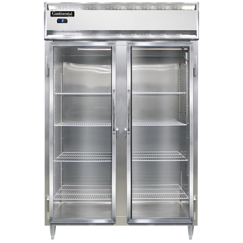 Continental Refrigerator DL2FS-GD 52" W Two-Section Glass Door Reach-In Designer Line Freezer - 115 Volts