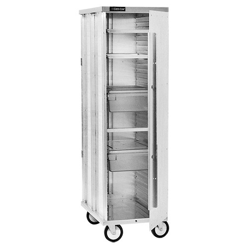 Cres Cor 1501838DZ 69.75" H Aluminum Solid Door Single Wall Non-Insulated Full Height Mobile Enclosed Correctional Cabinet