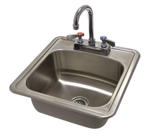 Advance Tabco DI-1-1515-X 15" W x 15" D x 6" H 20 Gauge 304 Stainless Steel 1-Compartment Special Value Drop-In Sink