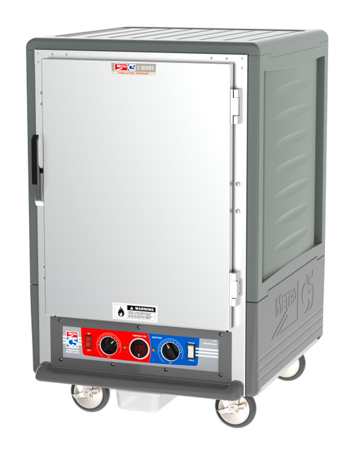 Metro C535-CFS-U-GY C5 3 Series Gray Half-Size Insulated Heated Holding & Proofing Cabinet with Solid Door and Universal Wire Slides - 120V