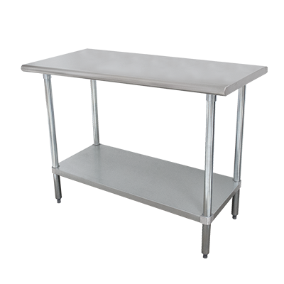 Advance Tabco SLAG-246-X 72"W x 24"D Stainless Steel Top Galvanized Adjustable Undershelf Work Table