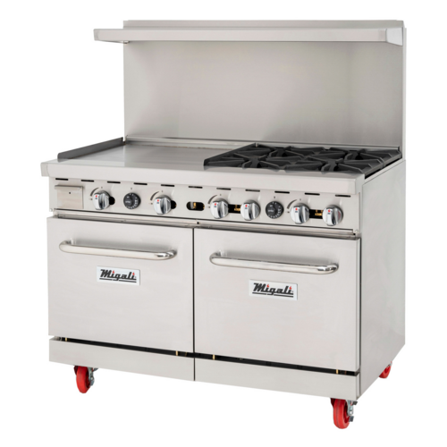 Migali C-RO4B-24GL-LP Competitor Series 48" Liquid Propane 4 Burner Gas Range