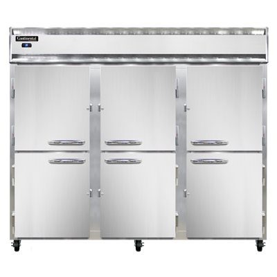 Continental Refrigerator 3RENSSHD 85.5" W Three-Section Solid Door Reach-In Extra-Wide Refrigerator