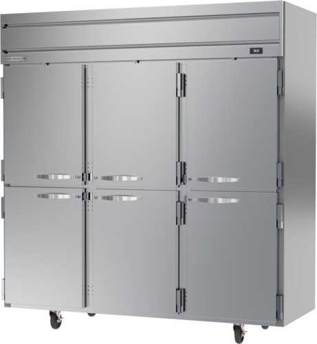 Beverage Air HRS3HC-1HS 78" W Three-Section Solid Door Reach-In Horizon Series Refrigerator