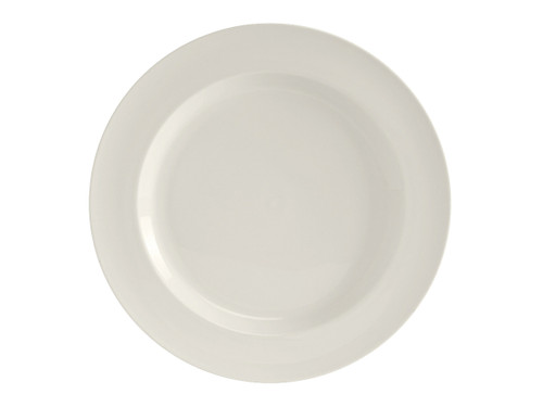 Tuxton AMU-006 10" Ceramic Pearl White Round Plate (1 Dozen)