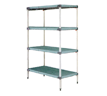 Metro Q446G3 Metromax Q Starter Shelving Unit 42"W 800 Lbs. Capacity Per Shelf 2000 Lbs. Capacity Per Unit Epoxy Coated One-Piece Steel Frames