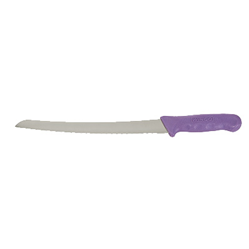 Winco KWP-91P 9" Red Bread Knife with Polypropylene Handle