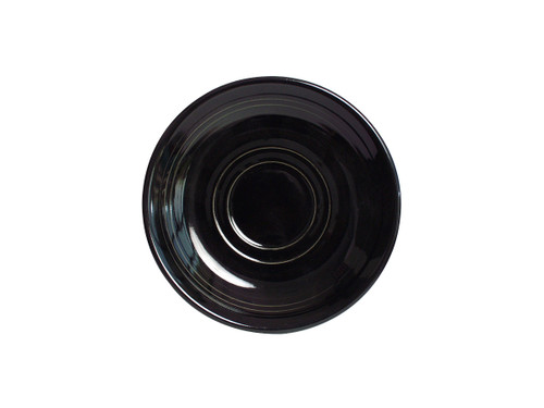 Tuxton CBE-060 6" Ceramic Black Round Saucer (2 Dozen Per Case)